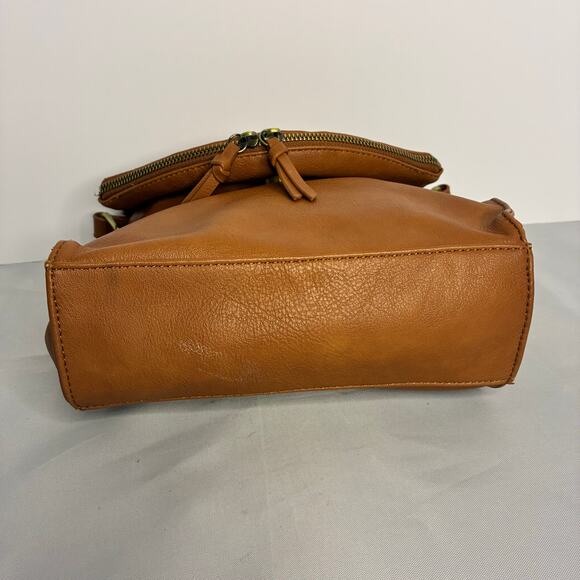 Sasha + Sofi Brown Faux Leather Satchel Bag Crossbody Purse Pockets Adjustable - Picture 3 of 11